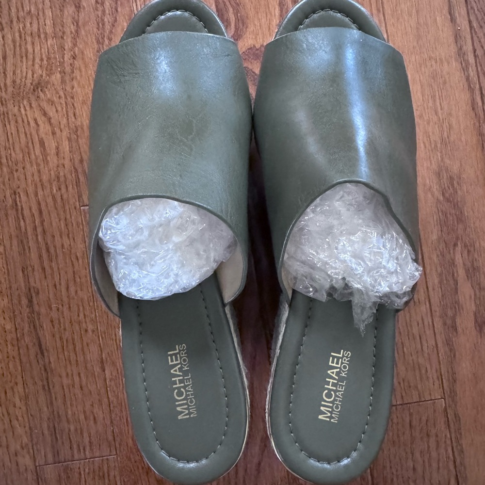 MICHAEL Michael Kors Cunningham Espadrille Wedge Slide Sandal